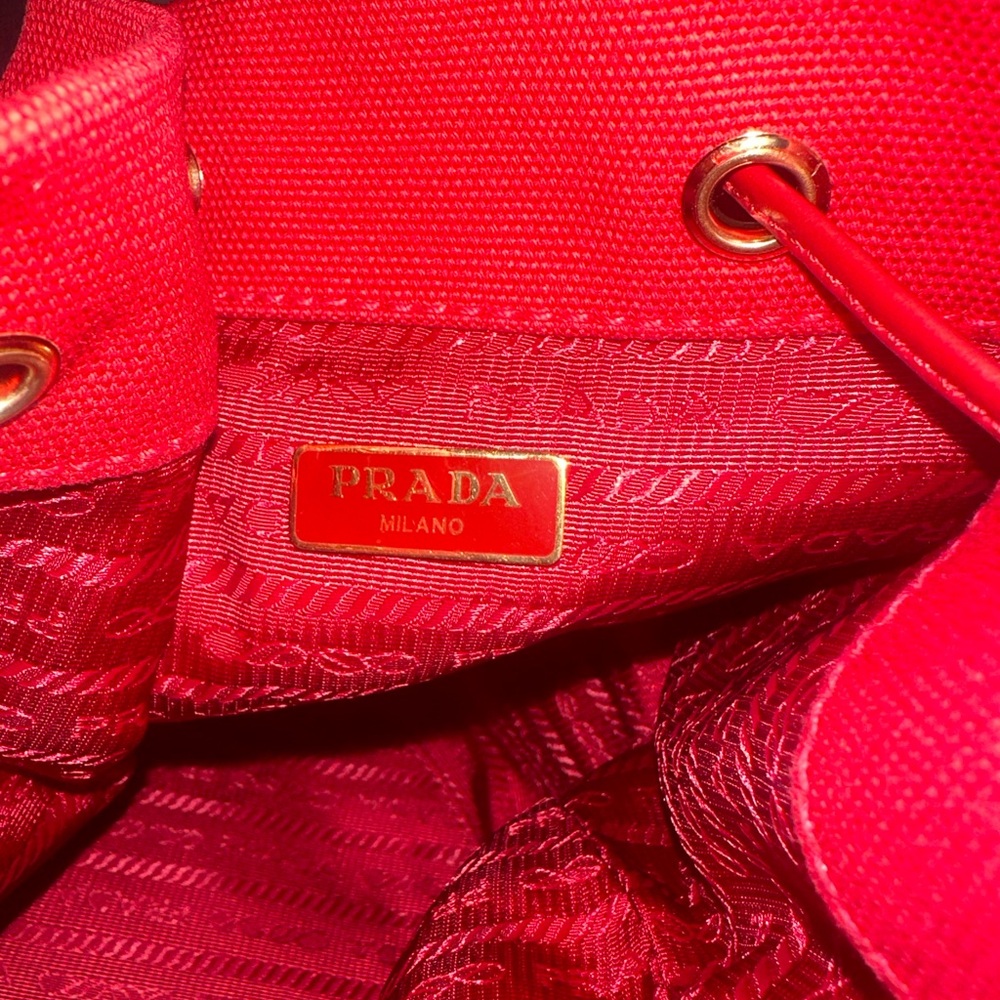 Prada Mixed Canvas And Wicker Hand Or Crossbody B… - image 6